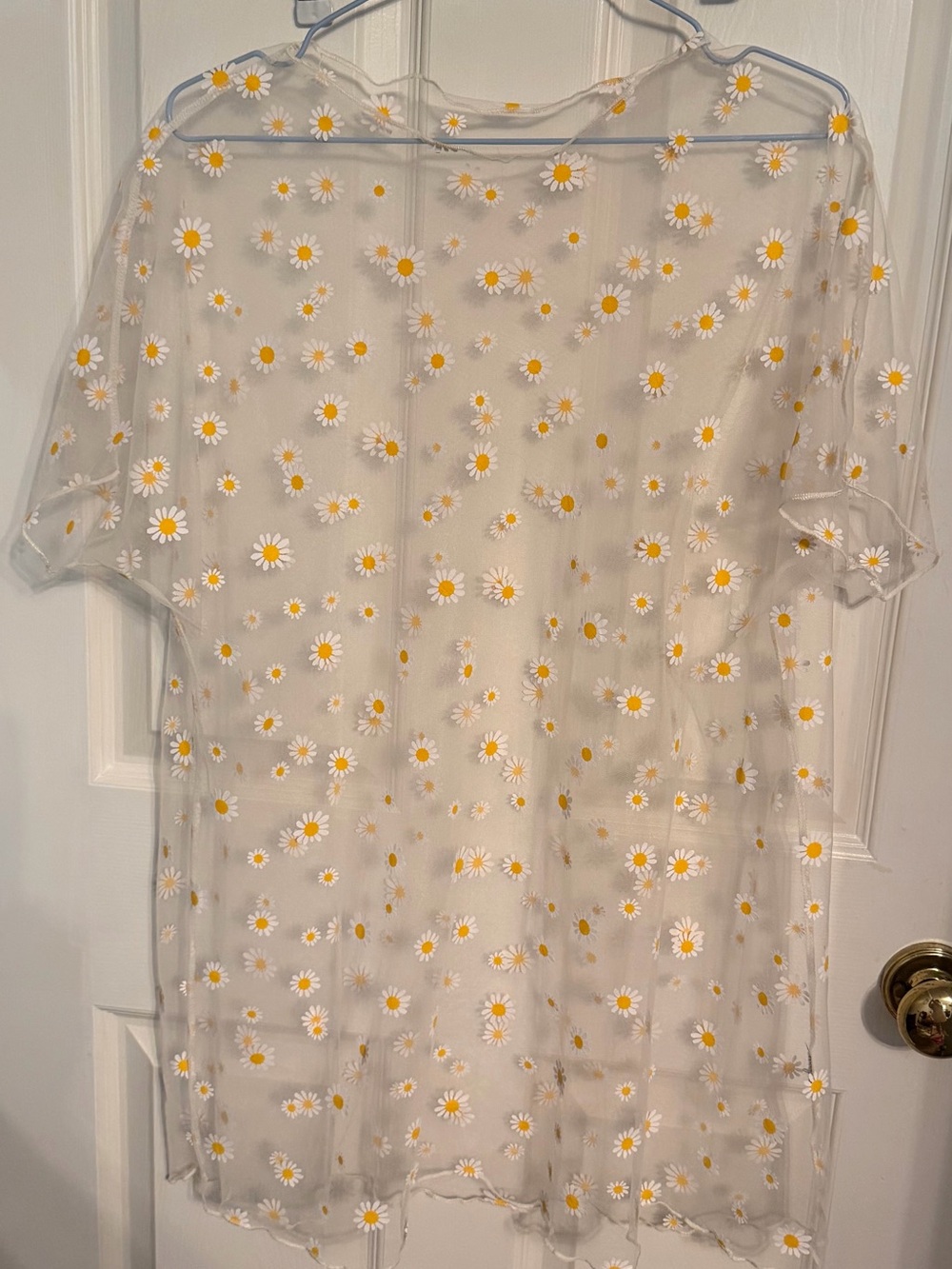 Sheer Daisy Themed Mesh Cover-Up Tunic for Med to XL. - Picture 9 of 9